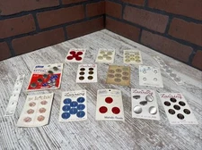 Lot of 14 Vintage Button Cards Lansing, Le Boutin, Prims, Polypearl, Le-chic