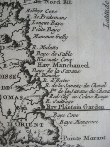 Original 1758 Jacques-Nicolas Bellin Karte JAMAIKA Kompass Rosentitel Kartusche - Bild 6 von 10