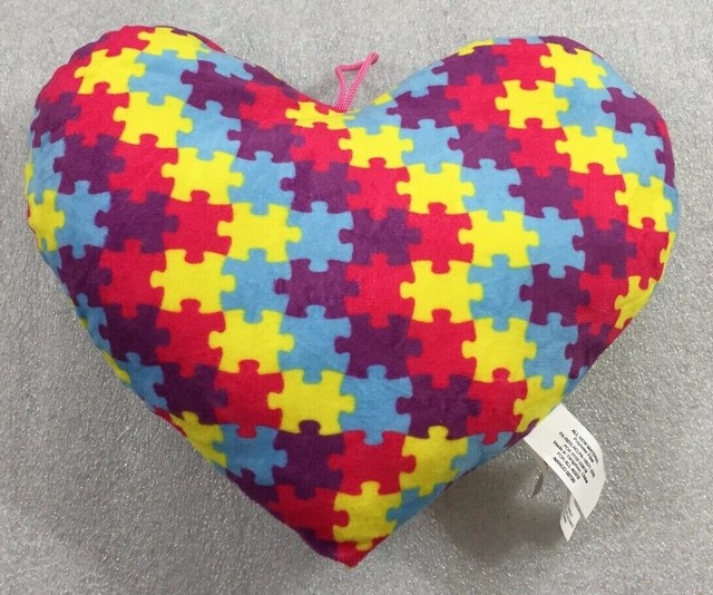 Heart Shaped mini pillow puzzle pieces design 8