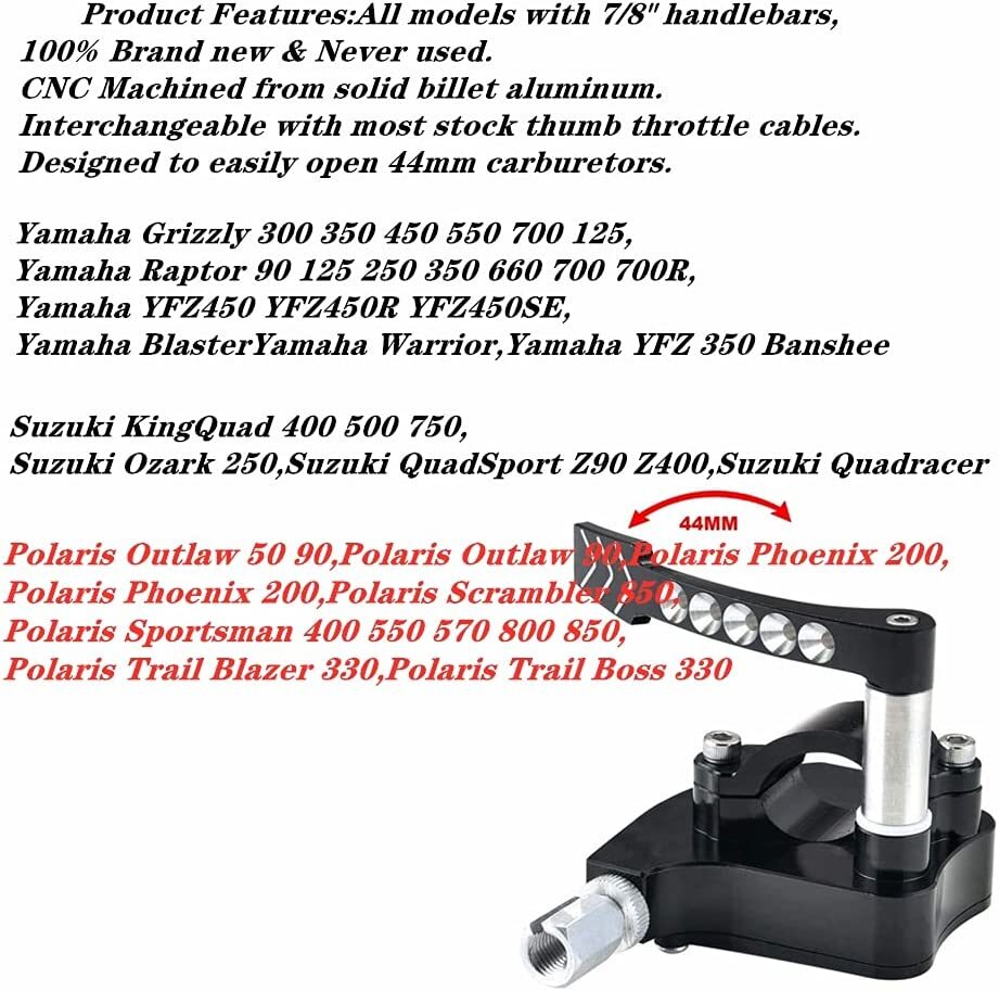 Thumb Throttle Assembly For Kawasaki Brute Force KFX450R KFX 50 90 Prairie 360 E