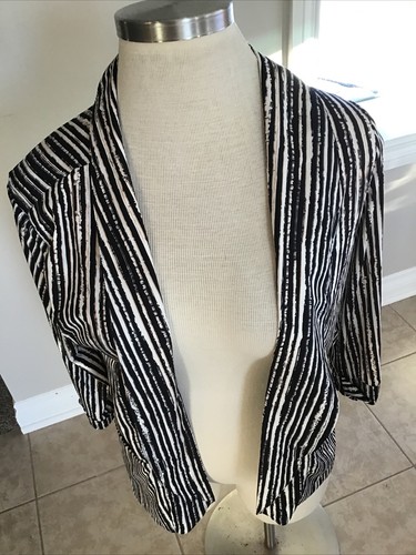Robert Louis Womens Open Front Jacket Pockets 3/4 Sleeves Multi Color NWT L - Picture 6 of 8