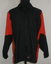 Mens XL Reg Red Kap Black Two tone Uniform Mechanic Work Shirt Long Sleeve SY10