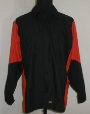 Mens XL Reg Red Kap Black Two tone Uniform Mechanic Work Shirt Long Sleeve SY10