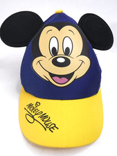 Disney Parks Blue / Yellow Mickey Mouse Baseball Cap Hat with Ears Kids Youth