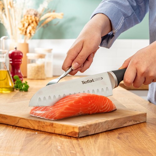 Tefal Ice Force 6 Piece Knife Block Set Wood Oak - Picture 10 of 18