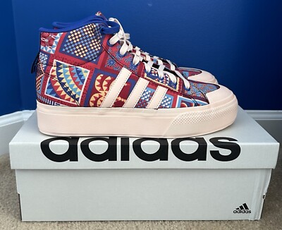 Adidas x FARM Rio Bravada 2.0 Platform Mid Skateboard Patchwork Quilt Womens 10