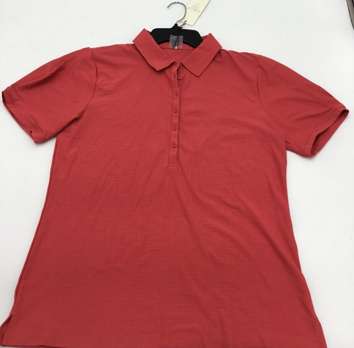 Женское поло для гольфа CALIA с пышными рукавами цвет Гуавы Розовый Большой размер 6590₽