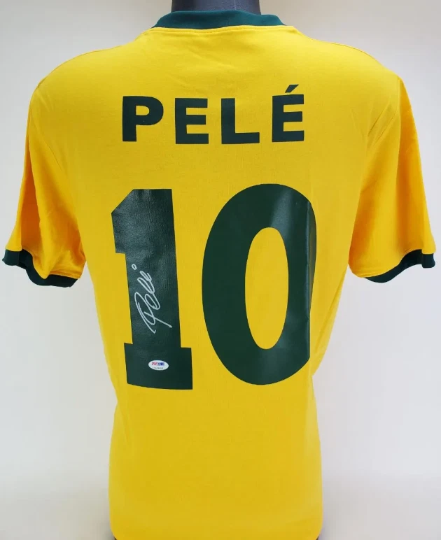 Maillot Brésil Signé Pelé Certificat Authenticité Neuf