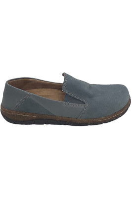 Earth Origins Suede Patchwork Slip-Ons Erica Steel Blue