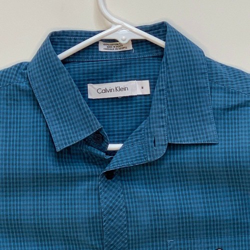 Calvin Klein Mens Designer Blue Checked 