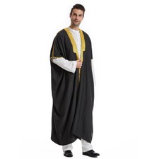 Men Muslim Dubai Saudi Abaya Kaftan Dishdasha Thoub Jubba Thobe Kimono Robe Arab