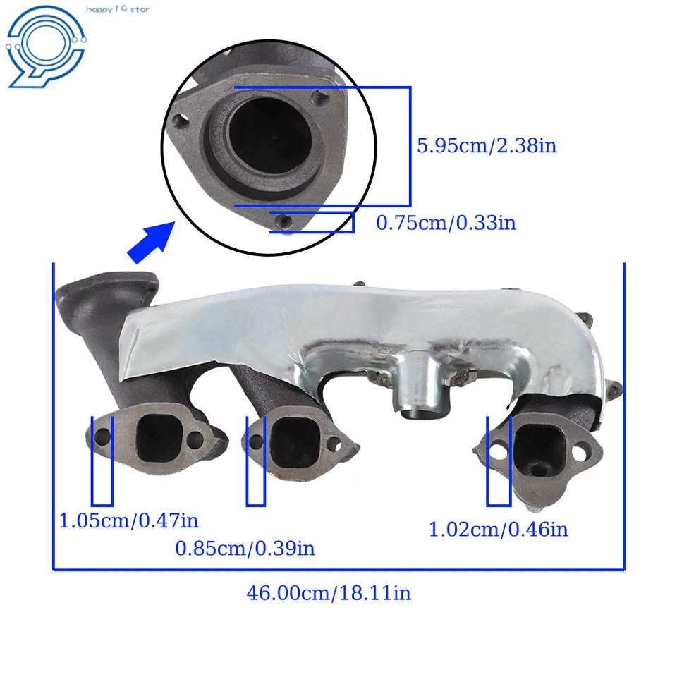 Right Exhaust Manifold W/ Gasket For Chevy C1500 K2500 GMC C2500 K1500 1988-1995 - Image 2 of 4