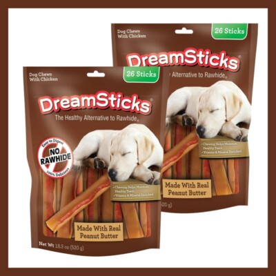 DreamBone DreamSticks Dog Chews with Chicken Peanut Butter - Main Image