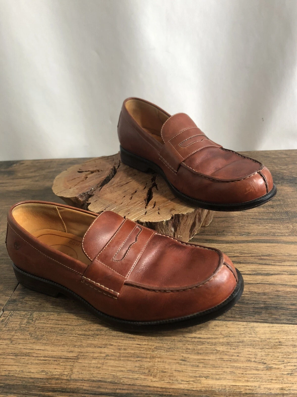 Mocassini Timberland in pelle marrone da uomo 9 5 belli casual N18