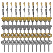 72Pcs Steel Wire Cup Brush Polishing Wheels Set 1/8" Shank For Rotary Tool Drill