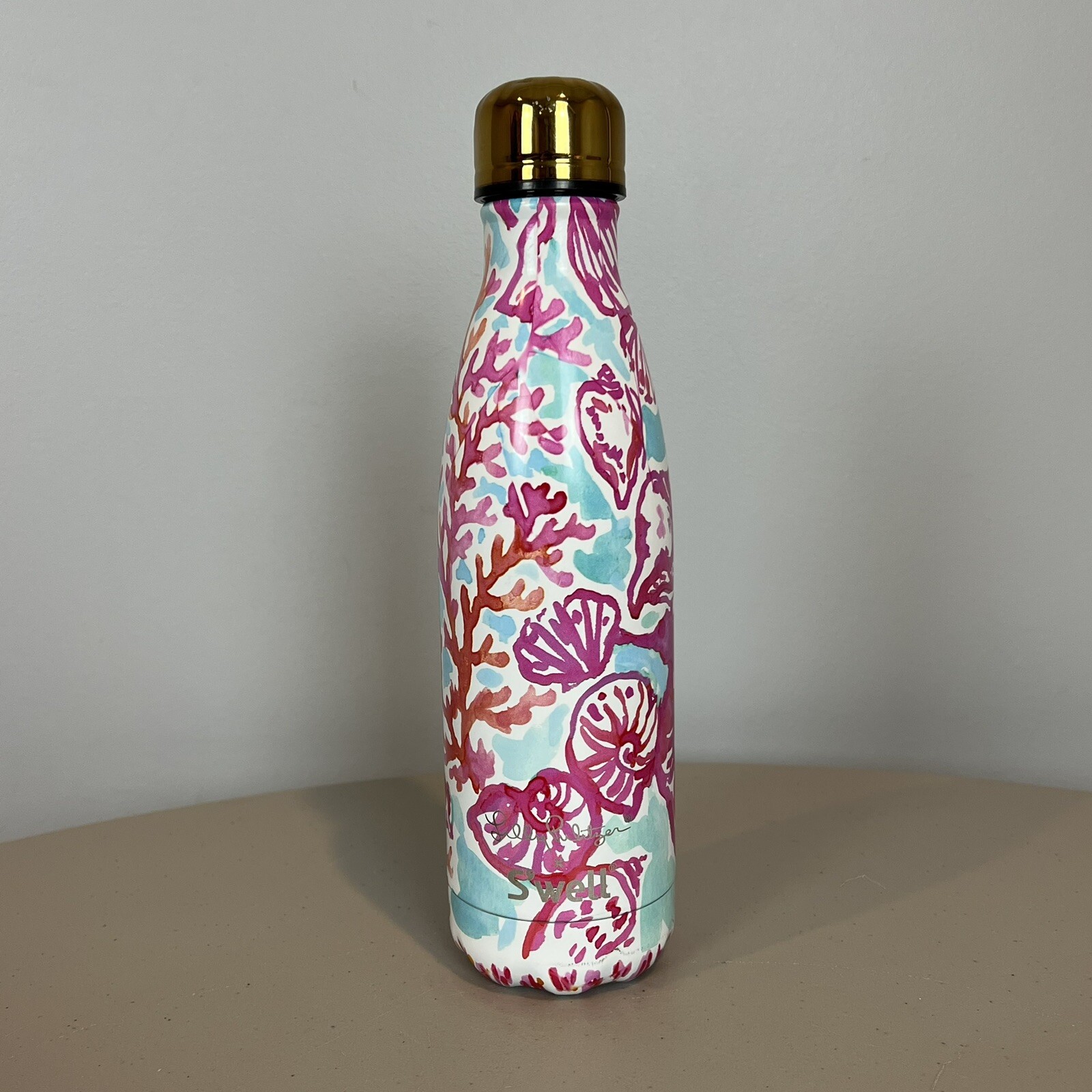 Lilly Pulitzer x Swell Metal Water Bottle Seahorse Print Blu