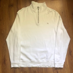 Burberry London White 1/4 Zip Menâs XL Pullover Sweatshirt | eBay