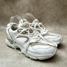 Apex Mens Lenex Walker X821 Sz 9 M White Leather Comfort Walking Sneakers