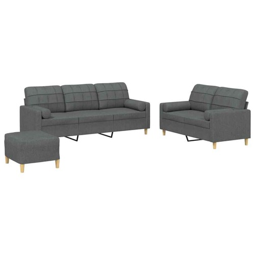 3-tlg. Sofagarnitur mit Kissen Stoff Sofa Couch Garnitur Schlaffunktion Wohnland - Bild 2 von 40