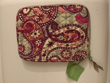Vera Bradley NWT Pink Paisley Meets Plaid E Reader Tablet Sleeve Case 10  Quilt