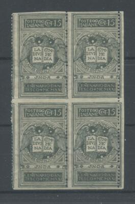 KINGDOM 1921 DANTE UNISSUED VARIETY X4 ** CERT.