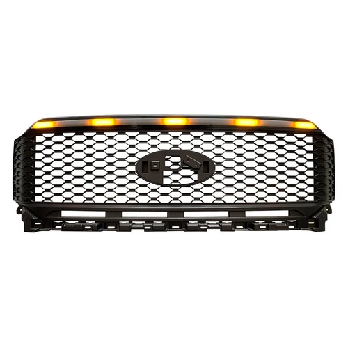 Parachoques delantero negro parrilla superior para F150 2021-2023 con barra de iluminación LED 1 pieza - Imagen 5 de 6