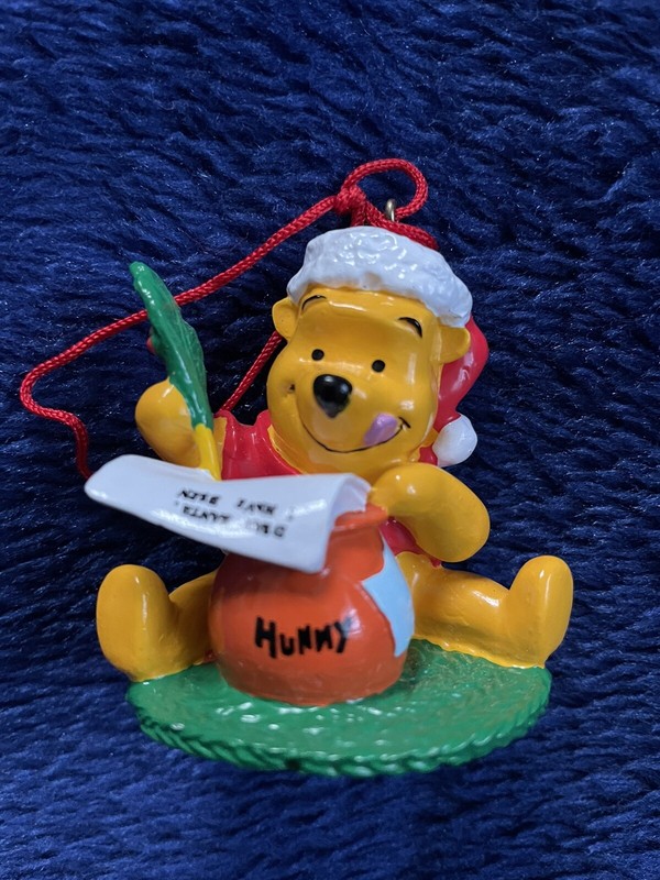 Disney’s Santa’s Workshop Pooh With List Resin Ornament 