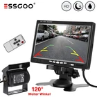 Essgoo IP67 Waterproof Night Vision Rear View Camera with 7" Color HD Monitor Truck
