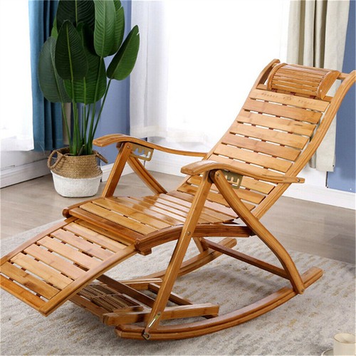 Extra Large Rocking Chair Wooden Lounge All Weather Recliner with High ...