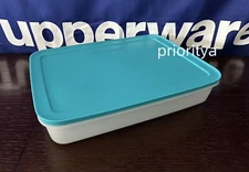 Tupperware Freezer Mates Plus Large Shallow Rectangular Snowflake Container New