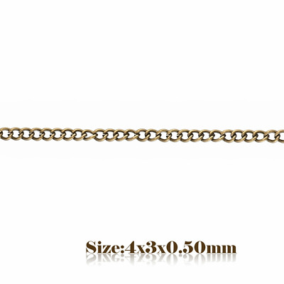 1m 8x2.5mm Bronze Vintage Style Rolo Chain For Jewellery Making 009