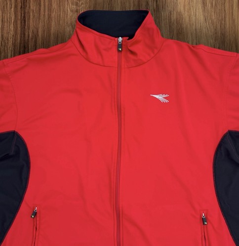 Diadora Jacket Mens L Rigore Warm Up Red Full Zip Soccer Track Athletic Wear - Picture 2 of 11