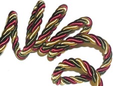 TOP QUALITY 10MM, SILKY MULTI PIPING/EDGING ROPE CORD X2 MTRS, ART CORDONE/10