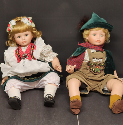 Hansel and Gretel Porcelain Dolls by Susan Wakeen Danbury Mint