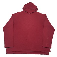 Vintage 90s Hoodie Mens Large Red Blank Pullover Streetwear Hipster Hip Hop 80s