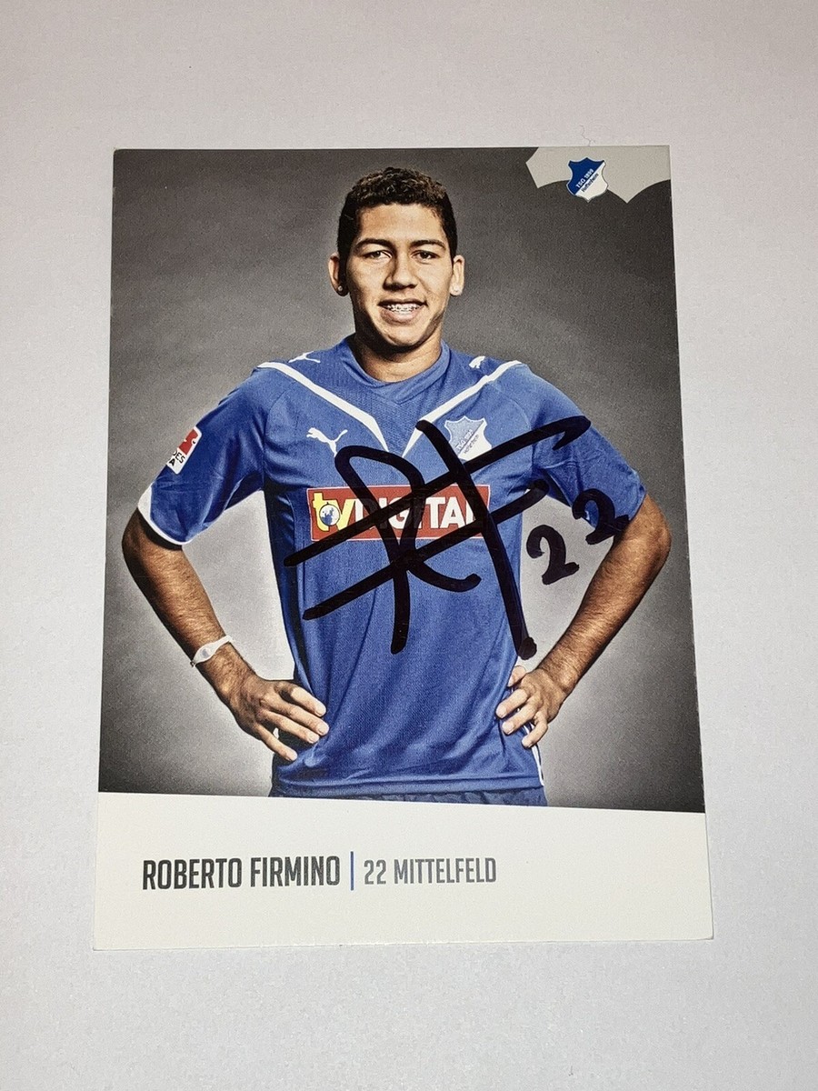 Roberto Firmino Official Hand Signed Hoffenheim Autograph Card Liverpool  ⚽️