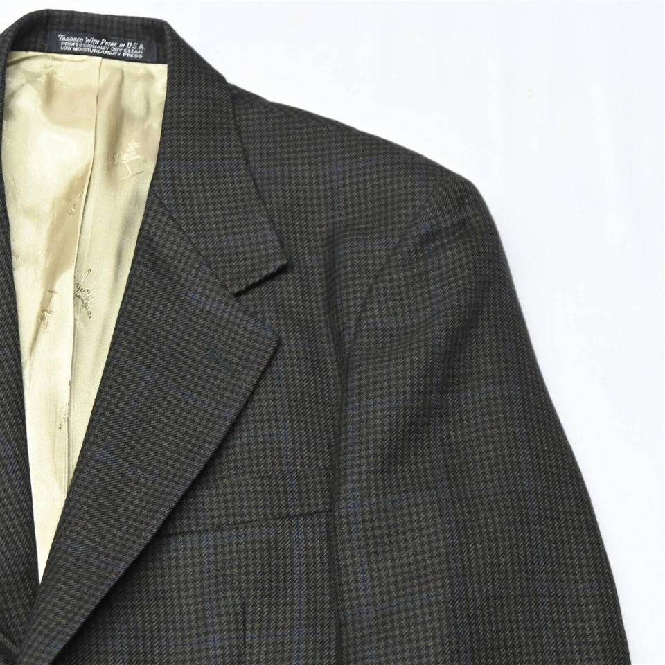 Harold Powell 38R оливковый зеленый гончая Tweed Blazer спортивное пальто костюм куртка - Изображение 2 из 4