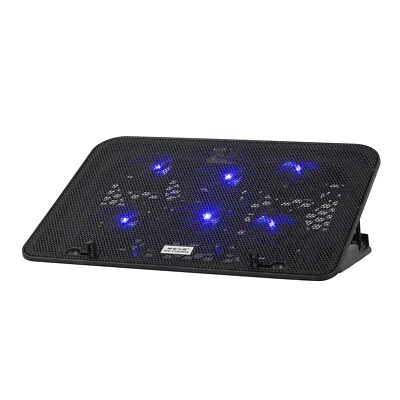 12-17 inch Laptop Cooling Pad 1800rpm Cooler LED Fan Dual USB Adjustable Angle - Image 1 of 4