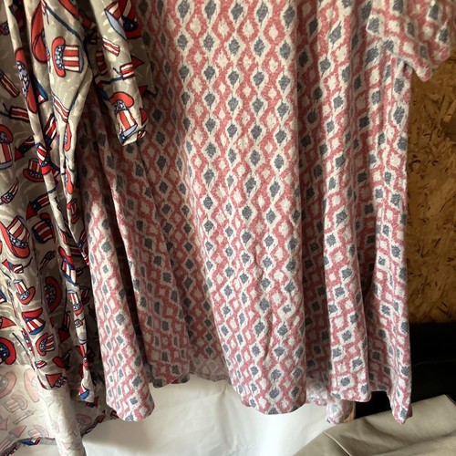 2 Womens Lularoe Nightgown Shirt patriotic, Check3/4 Sleeve Crew Neck Size 2XL - Picture 7 of 9