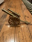 VTG 60’s TOY DOUBLE BARREL BRASS CIVIL WAR CANNON