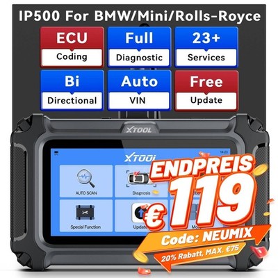 XTOOL IP500 Vollsystem-Bidirektionaler OBD2-Scanner für BMW/Mini/Rolls-Royce DE
