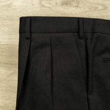 Zanella Wool Trousers Men's Size 44 (act 45 X 30) Gray Flat Front Straight Leg