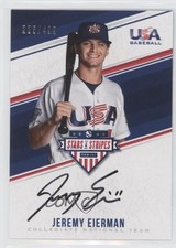 2018 Panini USA Baseball Stars & Stripes Black Ink /499 Jeremy Eierman Auto 1u6
