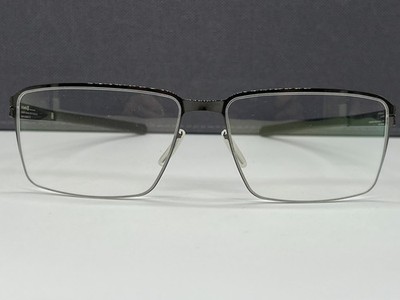 ic Berlin Brille Herren Damen gun metal eckig grau Jens K NP499  XL groß