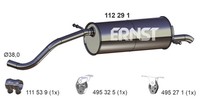 EndschalldäMpfer NachschalldäMpfer Ernst 112291 FüR Polo Fabia Seat VW Skoda 6Y2