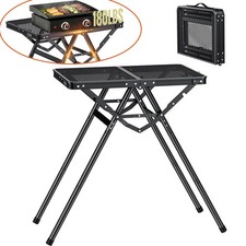 Campingtisch Grilltisch Campingtisch Metallgitter Tragbar Klappbar Outdoor