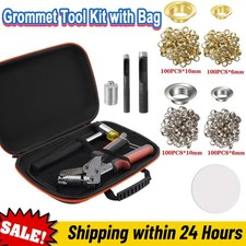 New Grommet Tool Kit with Bag, 1/4  3/8 Inch Handheld Eyelet Tool Kit For DIY