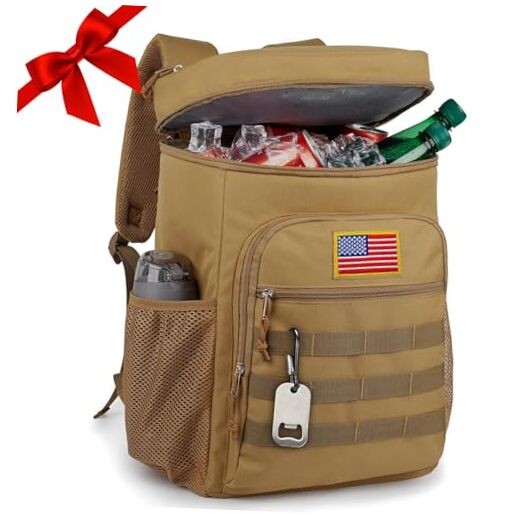 Tactical Backpack Cooler for Men, 25L Large Insulated Backpack Leak-Proof,