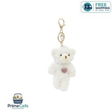 Cute 5-Inch Bear Plush Keychain Toy with Purple Heart Ideal Gift for Girls