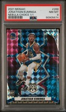 2021 Panini Mosaic Jonathan Kuminga Rookie Nebula Prizm 1/1 PSA 8 Warriors RC